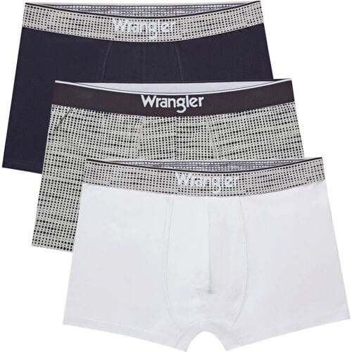 WRANGLER WRA boxershorts canvas-wit/Print/marineblauw-L