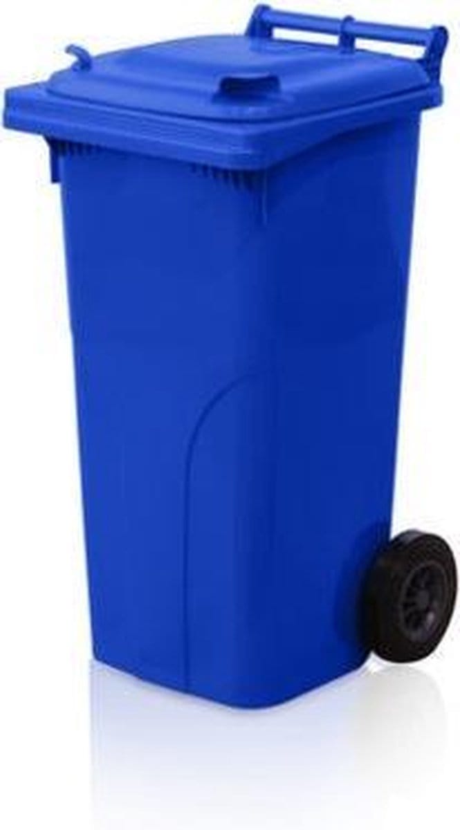 Kunststof Afvalbak 120L Blauw Rolcontainer Afvalcontainer Vuilnisbak Blauw