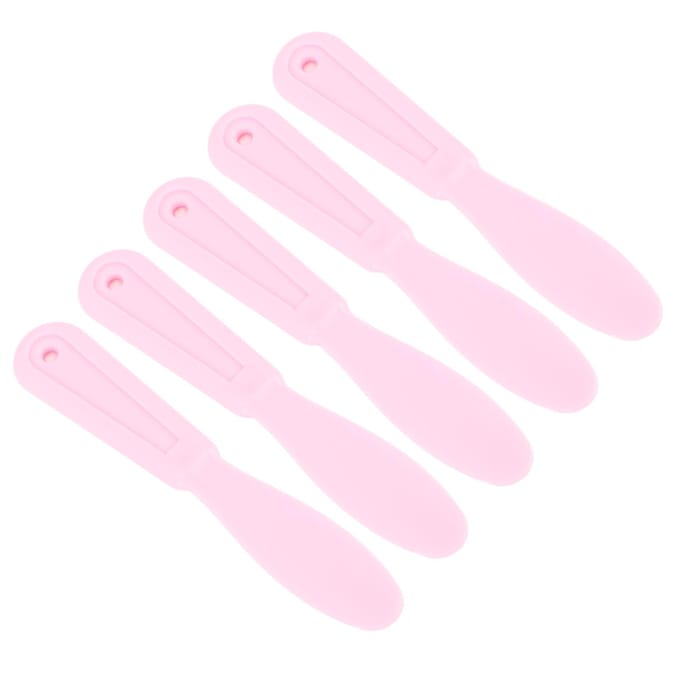 5PCS Plaster Spatula Plastic Ergonomic Design Easy to Clean Wear Resistant Mixing Stirring Spatula roze