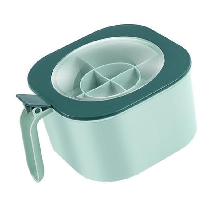 Boîte de rangement d'assaisonnement en polypropylène à 4 compartiments, boîte multifonctionnelle pour épices de cuisine, verte vert