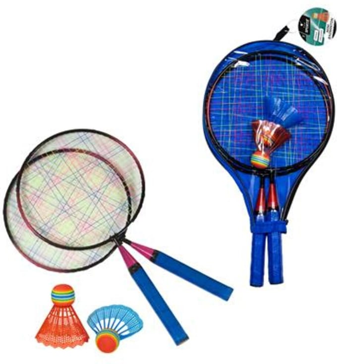 SportX Badmintonset - mini - voor kinderen - rackets, shuttles en draagtas