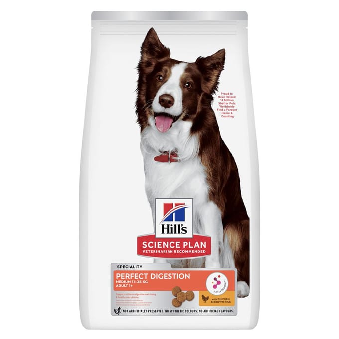 14 kg Hill's Science Plan Adult Perfect Digestion Middelgroot ras Hondenvoer Droog