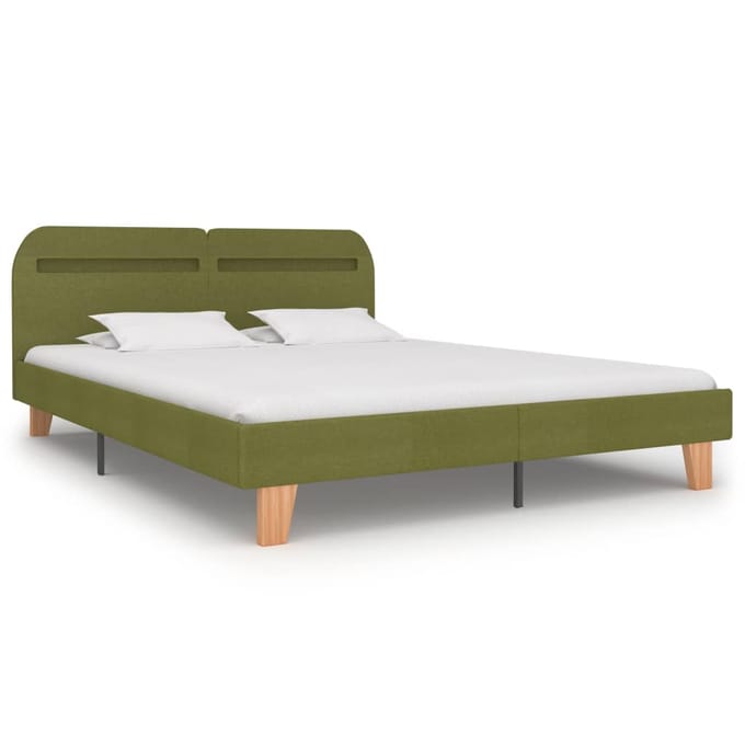 vidaXL - Bedframe - met - LED - stof - groen - 160x200 - cm