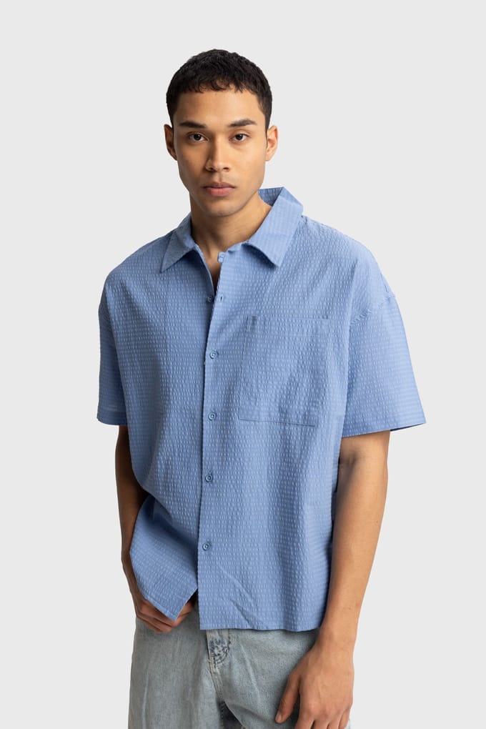 Textuur Korte Mouwen Shirt