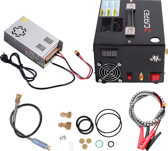 PCP compressor elektrische pomp 12V/230V tot 300 bar