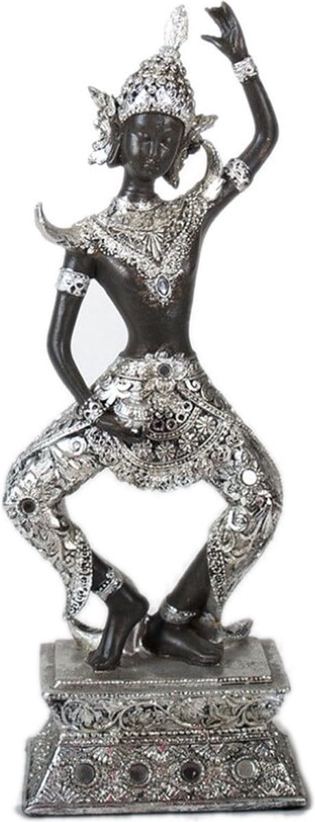 Gerimport Dansende Boeddha zwart/zilver