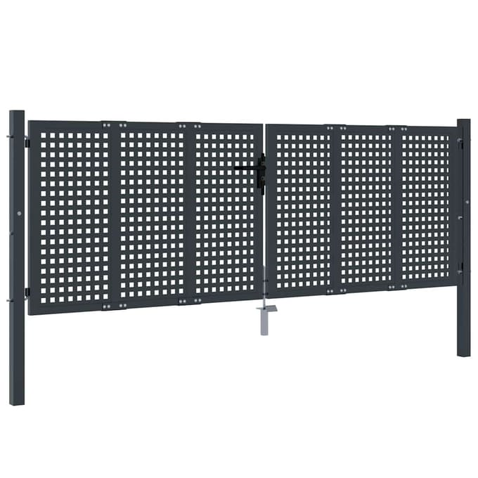 Vidaxl Portail de Jardin, Anthracite, 300X150 Cm, Acier