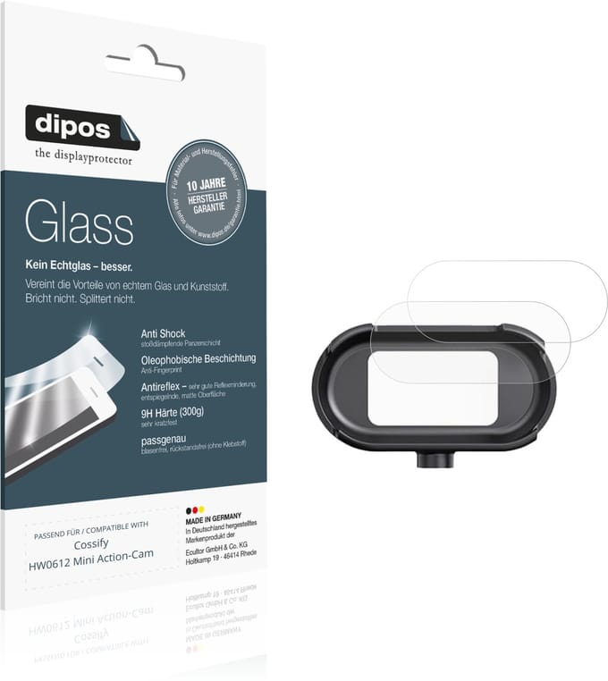 dipos – 2x Matte Pantserfolie geschikt voor Cossify HW0612 Mini Action-Cam | 9H Screenprotector