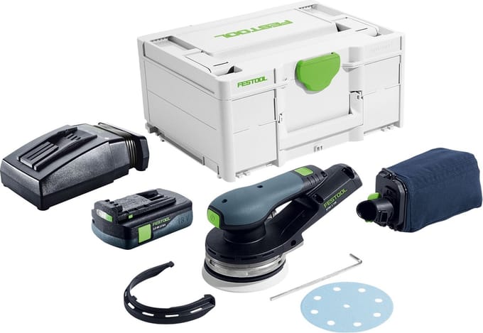 Festool ETSC 2 125-Basic accu excenterschuurmachine 18 V 125 mm borstelloos + 1x accu 3.0 Ah + lader + systainer