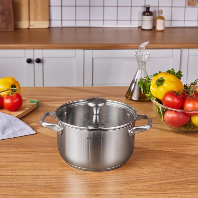 Karaca Elite Stockpot met Deksel – 20 cm – RVS – Inductie Geschikt
