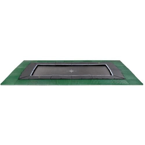 EXIT Dynamic Trampoline 275x458cm - met Freezone Veiligheidstegels - Groundlevel - groundlevel Trampoline - Rechthoekig - Voor Kinderen - Zwart