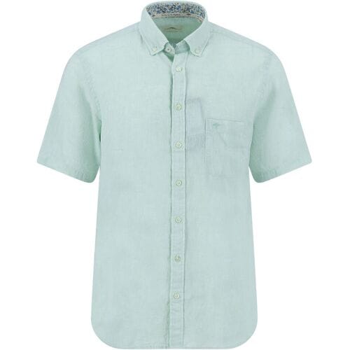Fynch-Hatton Overhemd Faux-Uni Linnen Cotton Button-Down Minty Green / male