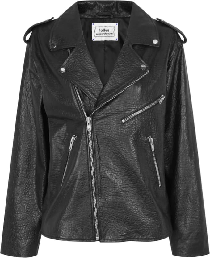 Lollys Laundry Ray - Oversized - Biker - Jas - Leder - Zwart - S