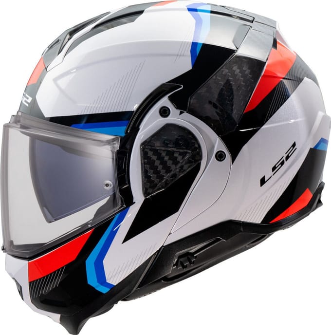 LS2 FF910 Advant II Triple Wit Blauw Rood Systeemhelm - Helm