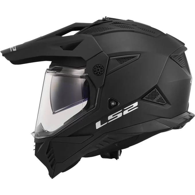 LS2 MX702 Pioneer II Mat Zwart Adventure Helm - Helm