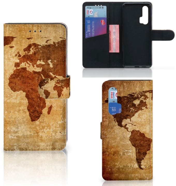 Honor 20 Pro Flip Cover Wereldkaart