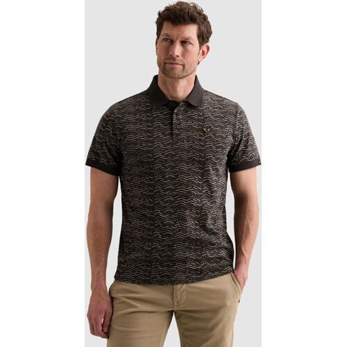 Slim fit poloshirt in all-over look