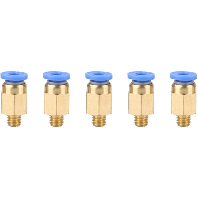 5 stuks 3D-printeraccessoires PC4M6 rechte pneumatische verbinding buitendiameter 4 mm beige