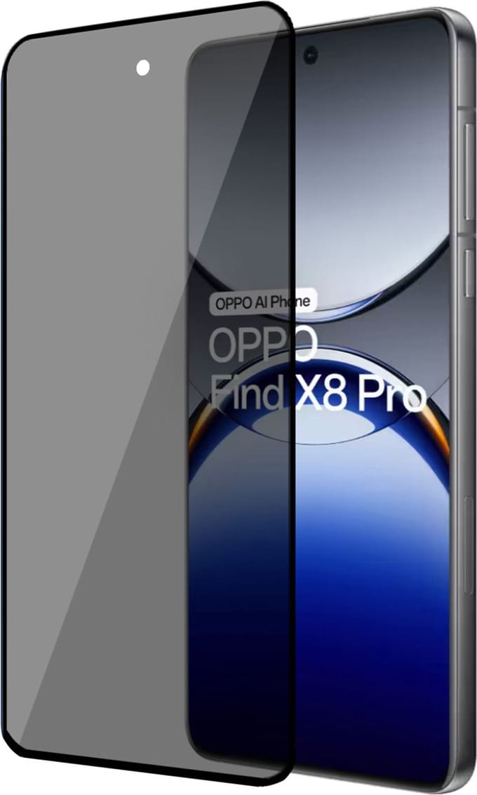 Geschikt voor OPPO Find X8 Pro - Privacy Screenprotector - Beschermglas - Privé GuardCover
