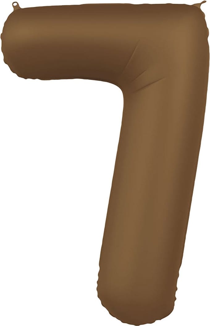 Folieballon Cijfer 7 - Chocolate Brown - Ultra Matt - 86 cm