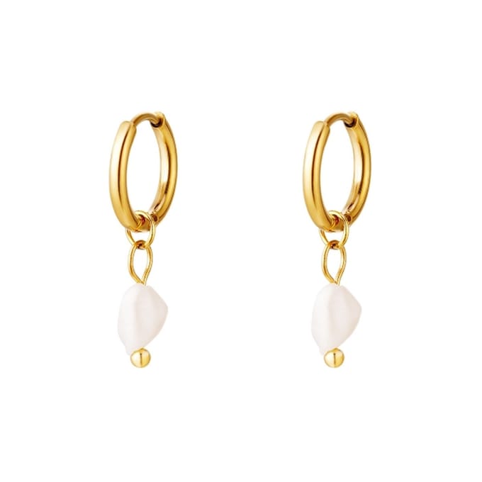 Oorbellen - Pearl - Zoetwaterparel - Goudkleurig