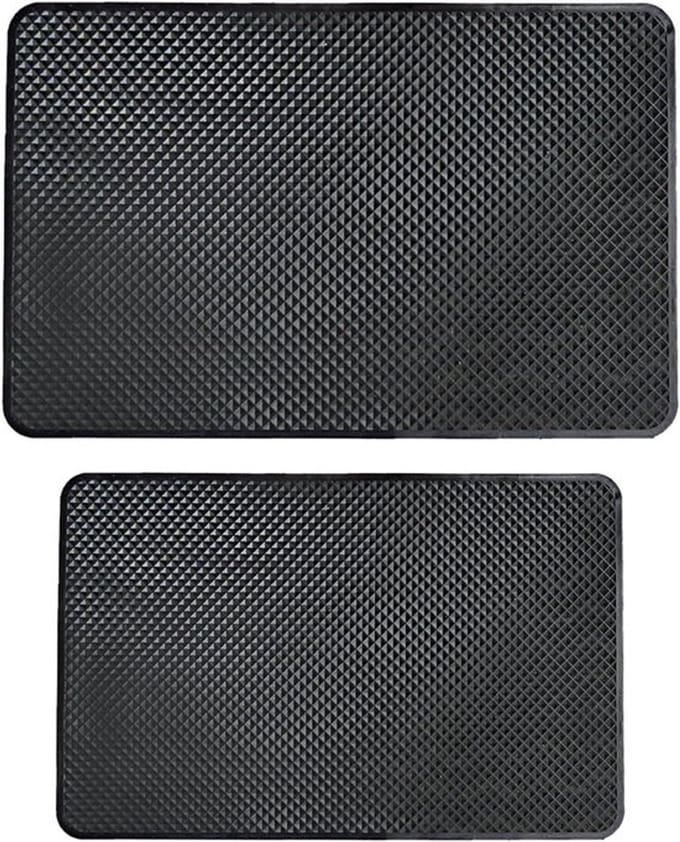 Antislip dashboardmat voor auto | Set van 2 | Voor mobiele telefoon, zonnebril, sleutels | Hittebestendig PU-materiaal