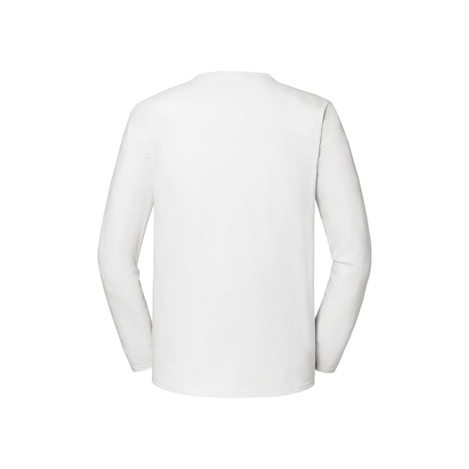 Fruit of the Loom Heren Iconic Premium Effen T-shirt met lange mouwen (Wit)