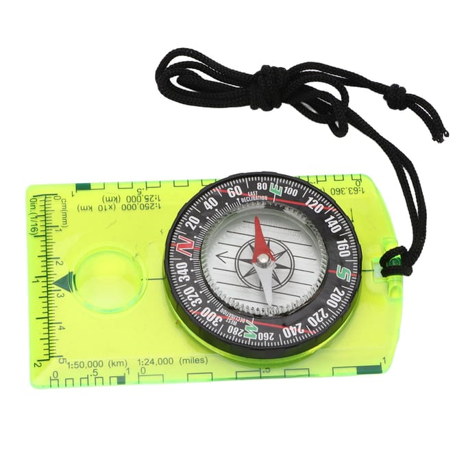 DC361 Kaartleeskompas Lichtgewicht Oriëntatiekompas voor Wandelen Backpacken black