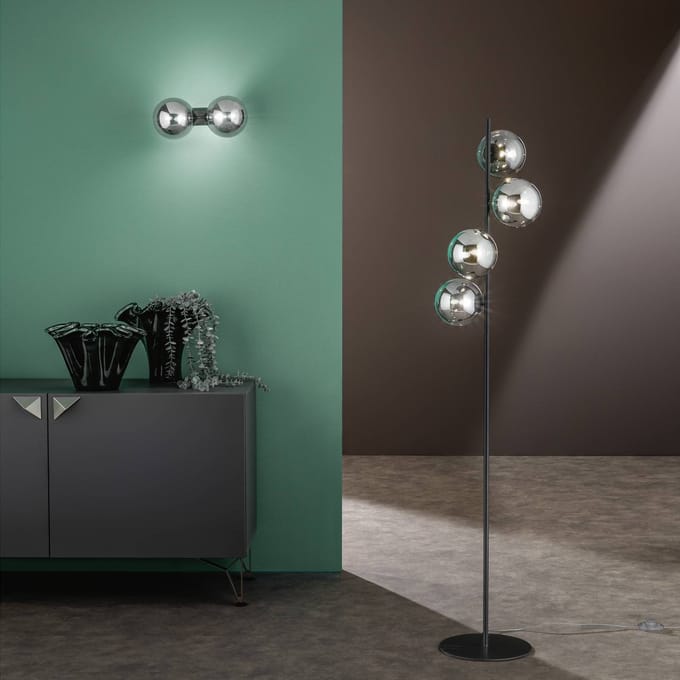Luce Ambiente Design Wandlamp HONEY, hoogte 34 cm, zwart/rookgrijs, 2-lamps