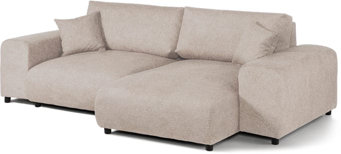 MASSIVMOEBEL24.DE hoekbank beige 100% polyester 237x144x79 cm SOFAS deels gemonteerd