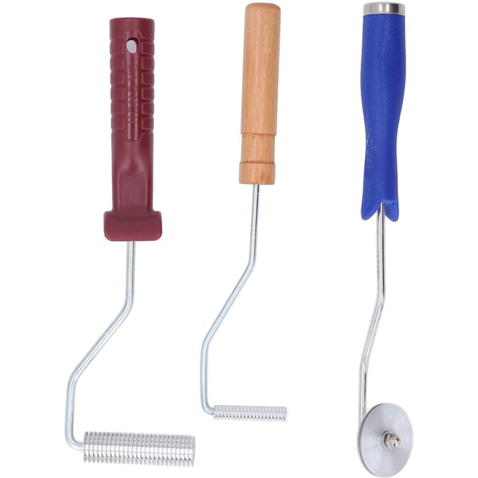 3 stuks Glasvezel Roller Gereedschapsset Aluminiumlegering Glasvezelhars Lamineren Bubbelroller Set voor brown