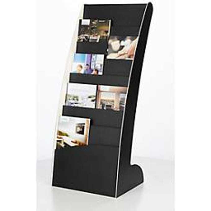 Folderhouder Paperflow COURBO, kunststof, A3 plus, 8 vakken, zwart-wit design