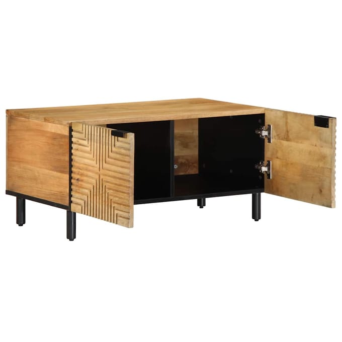 vidaXL - Salontafel - 80x50x40 - cm - massief - mangohout - bruin
