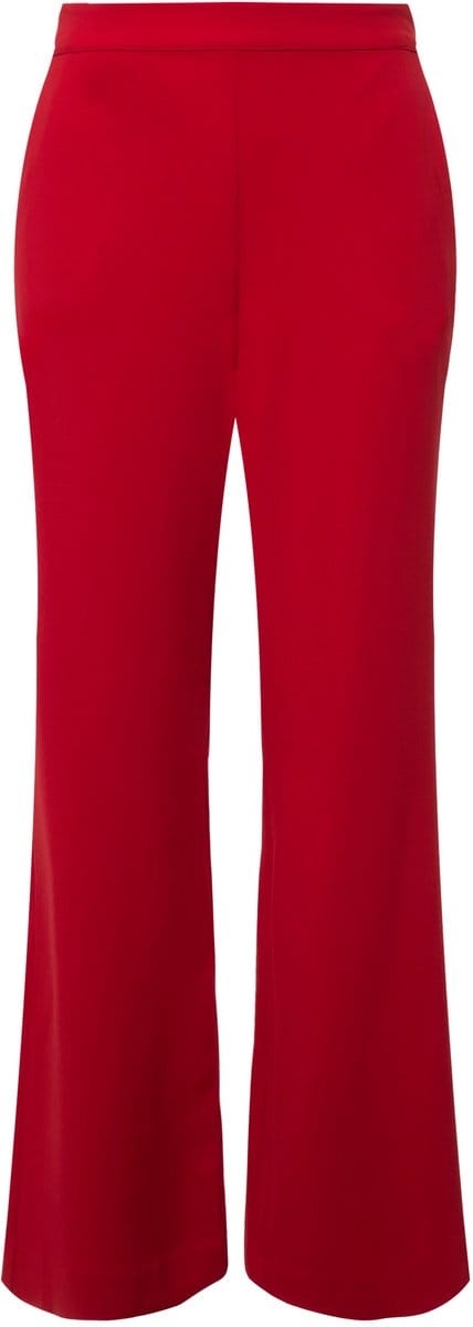 Ulla Popken - Dames - Pantalon wijde rechte pijp elastische tailleband - Salsa - Maat 46