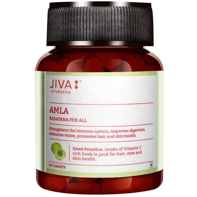 Amla (60 tabbladen, 500 mg), Amla Tabletten, Jiva black