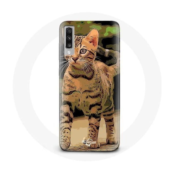 Case voor Samsung Galaxy A50 Bengaalse kattenras cartoon
