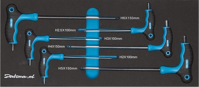 Datona® 6-delige inbussleutelset met T-greep in Pro softmodule - H2 tot H6
