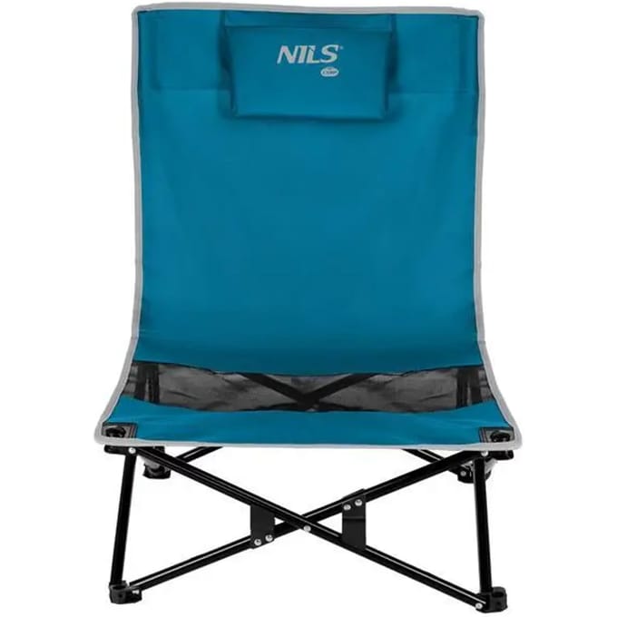 NILS CAMP NC3306 - Strandstoel - Blauw/Grijs - Stalen Frame - Polyester 600D