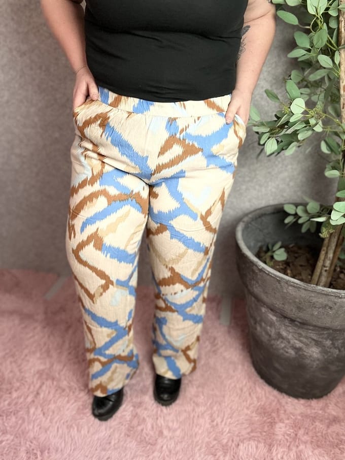 ONLY CARMAKOMA - CARROWA LIFE PULL-UP PANTS AOP - Dames - Leggings