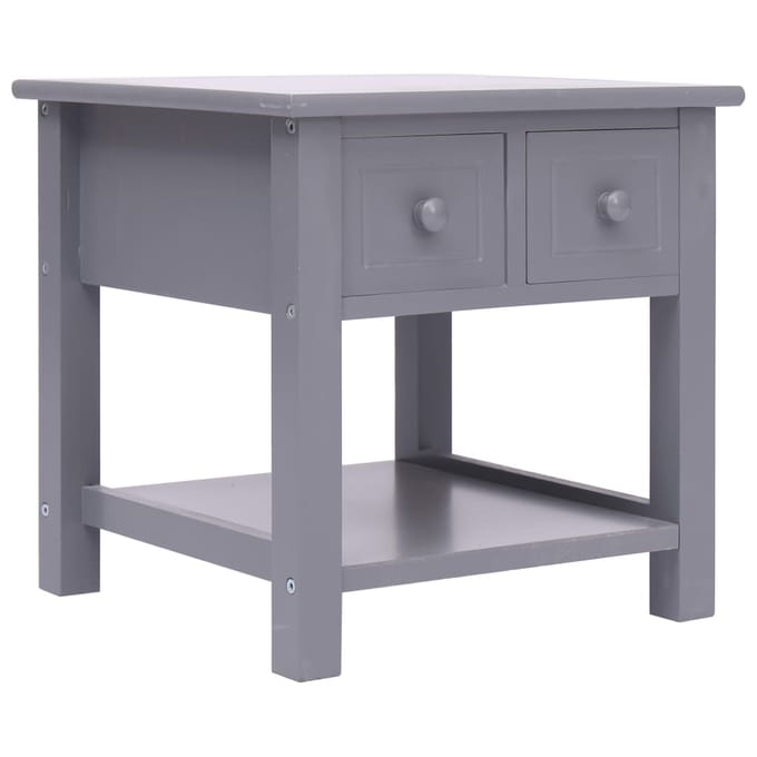 vidaXL - Bijzettafel - 40x40x40 - cm - paulowniahout - grijs