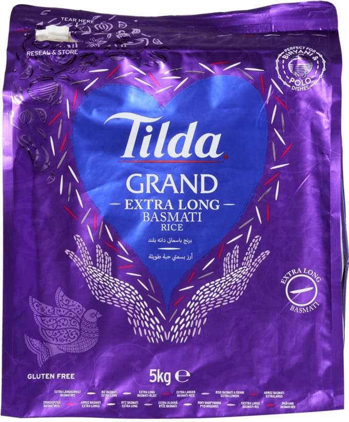 Tilda Grand Basmati rijst Extra Long 5 KG