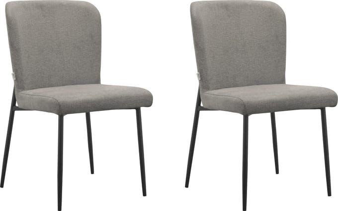 Oita-Eetkamerstoel - Set van 2 - Grijs Stof