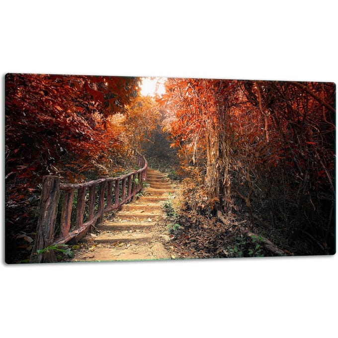 TMK ArtDeko - Snijplank - Glas - 52x30cm - Kleurvol Landschap