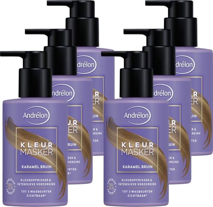 Andrélon Kleurmasker Karamel Bruin 6x 200 ml – Haarmasker