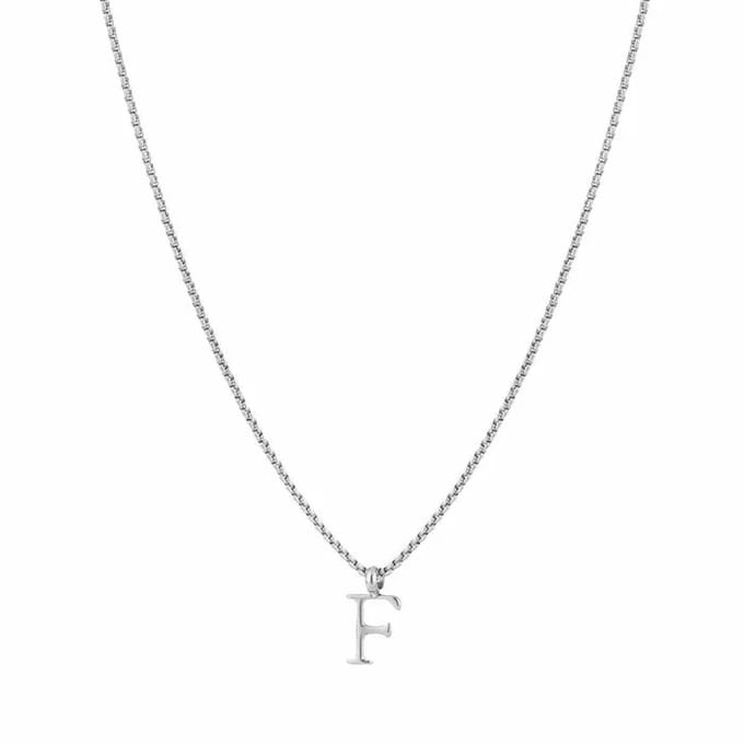 Bijoutheek Collier Letter F Zilver