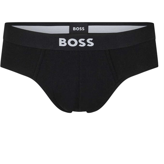 Boss Katoenen herenslip met logo (set van 3) (Zwart)