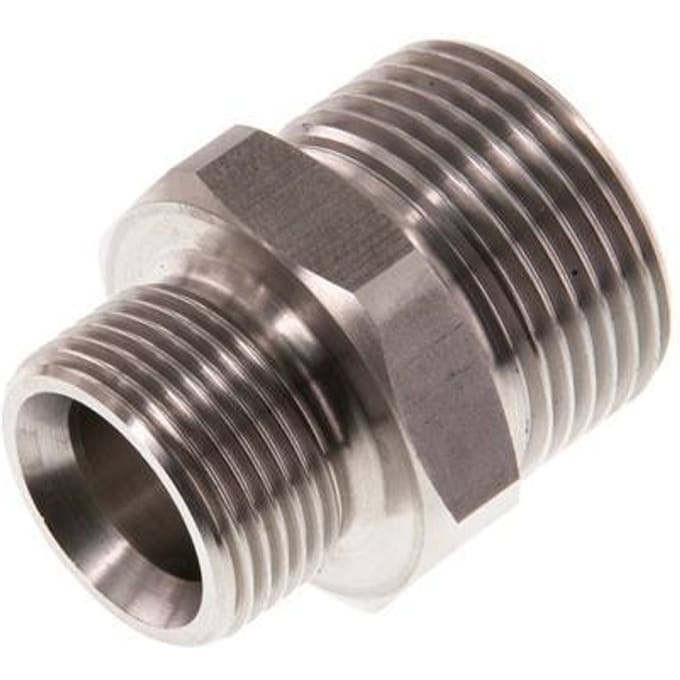 G 1'' x G 3/4'' RVS Borstnippel 40 Bar - FL2S-M-ST-100G-034G
