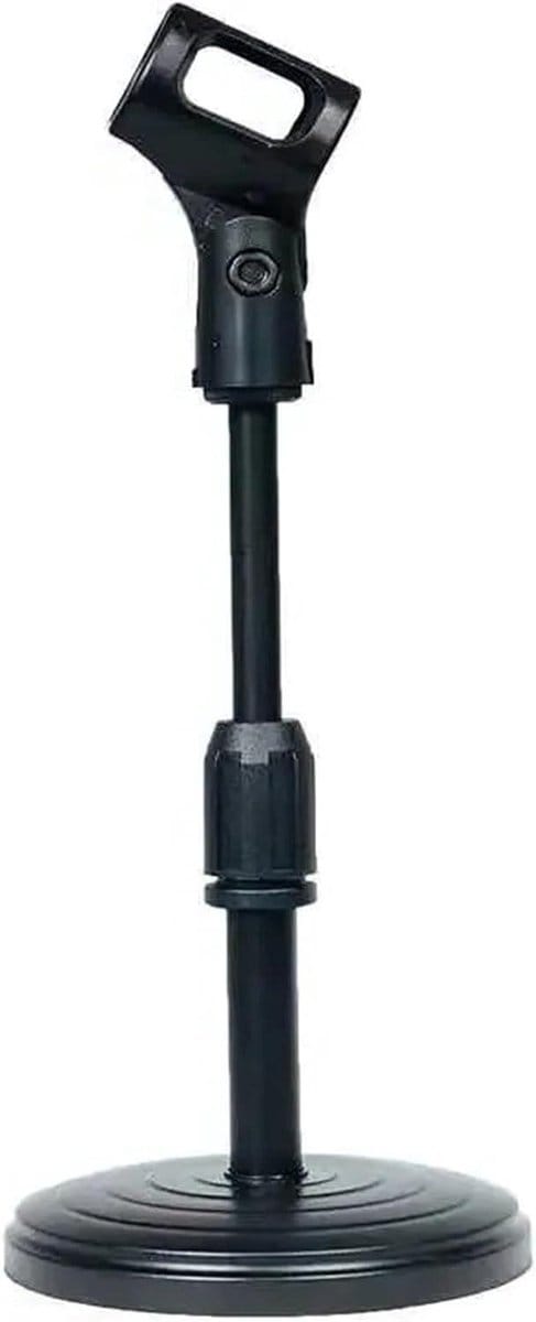 Microfoon Stand - Microfoon Houder - Opnames Maken - In Hoogte Verstelbaar - 24-35 cm - Zwart