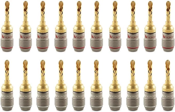 24k Vergulde Banaanstekkers voor Luidsprekerkabel - Universele Audio Connectoren (20 Stuks)