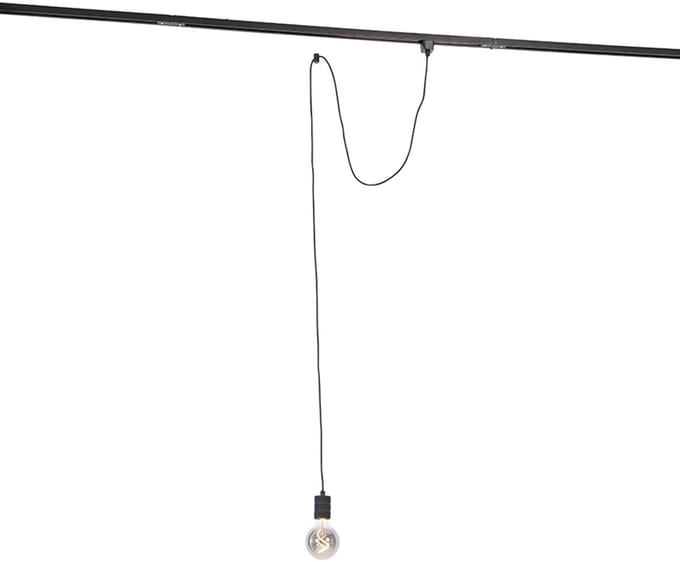 QAZQA Hanglamp met rail ophanging zwart - Cavalux
